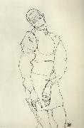 Egon Schiele Standing Male Figure Sweden oil painting artist